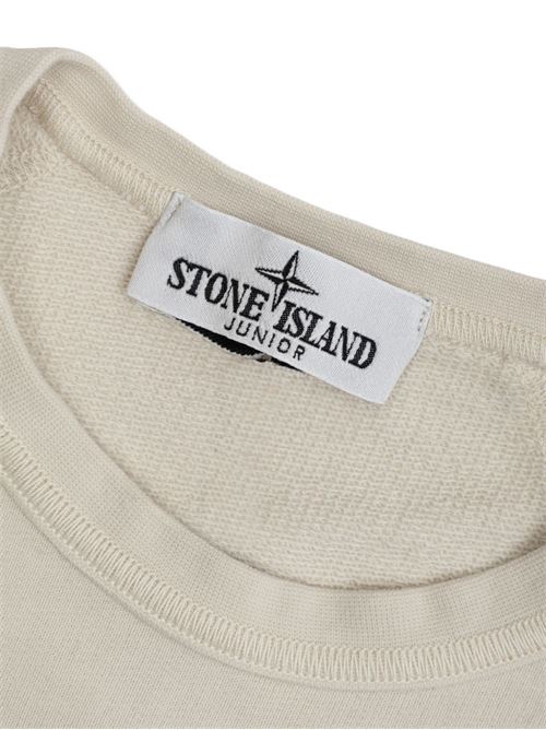 Felpa bambino Stone Island stucco con logo badge STONE ISLAND KIDS | 6100015S0040V0097